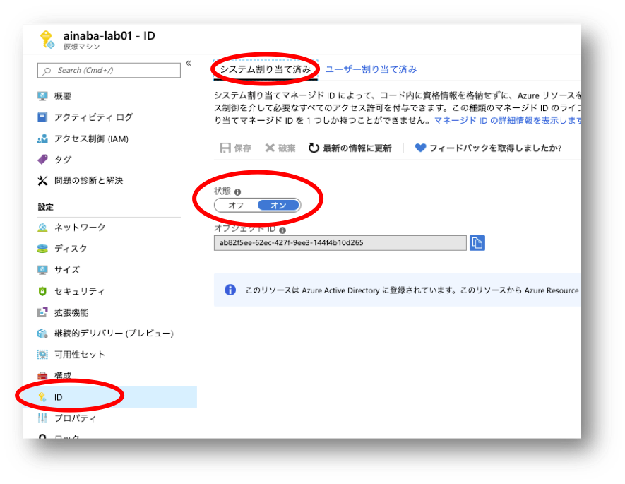 system assigned managed identity